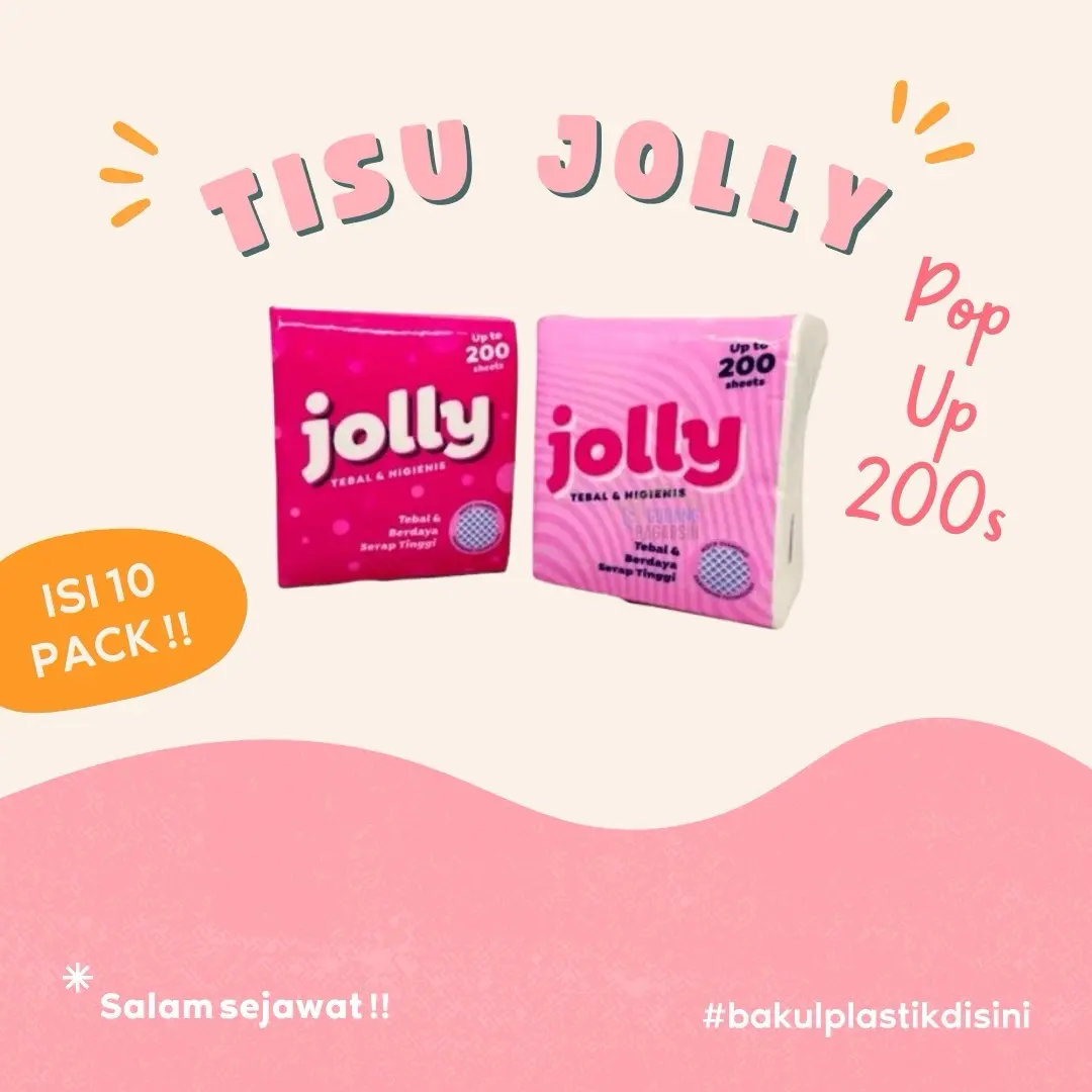 [ 10 PACK ] Tisue jolly pop up 200 sheet