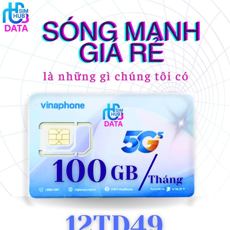 Data 1 năm Gói 12TD49 100gb Tháng Miễn phí 12 Tháng Sử Dụng – Sim Data 4G 5G td49 vinaphone đky chính chủ để sử dụng