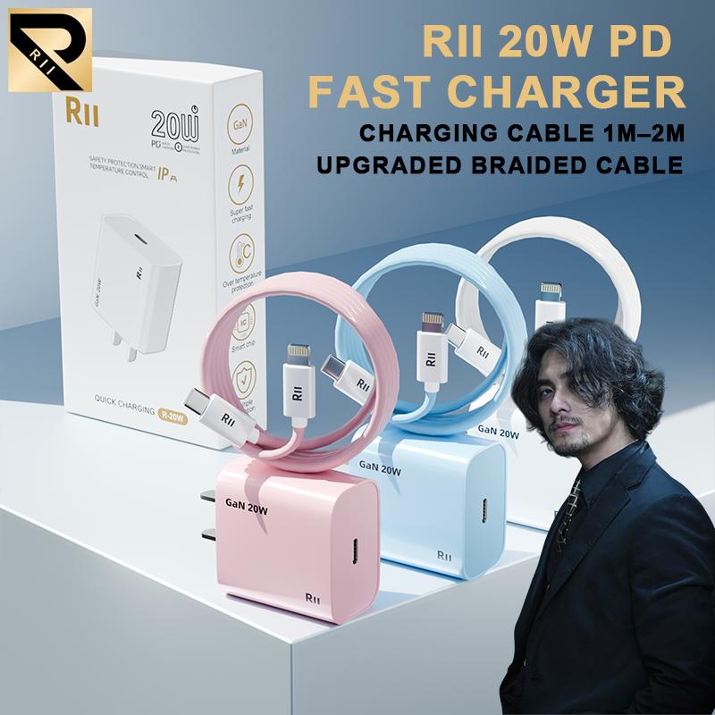  Rii Bộ Củ Cáp Sạc Nhanh 20W An Toàn Ổn Định Bảo Vệ Thiết Bị Không Nóng Máy Có Chống Nổ Tương Thích Đa Chất Liệu Nylon Dệt 20W PD Fast Charger 