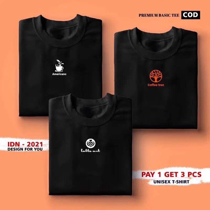 (PROMO COD) / KAOS PAKET 3 PCS / Kaos Distro Pria 100% Katun Combed 30s Tebal / kaos distro murah / kaos pria wanita Keren Motif Dewasa Casual Nyaman