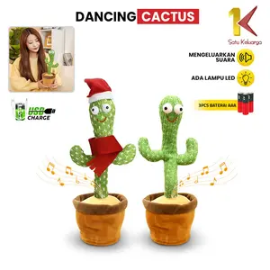 [COD] SK M179 Mainan Kaktus Bergoyang Boneka Goyang dan Bisa Bicara Joget Ngomong lampu toys Musikal