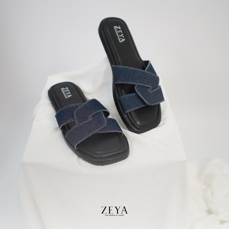 ZEYA | Flat Sandal Viella Jeans Sandal teplek wanita 1