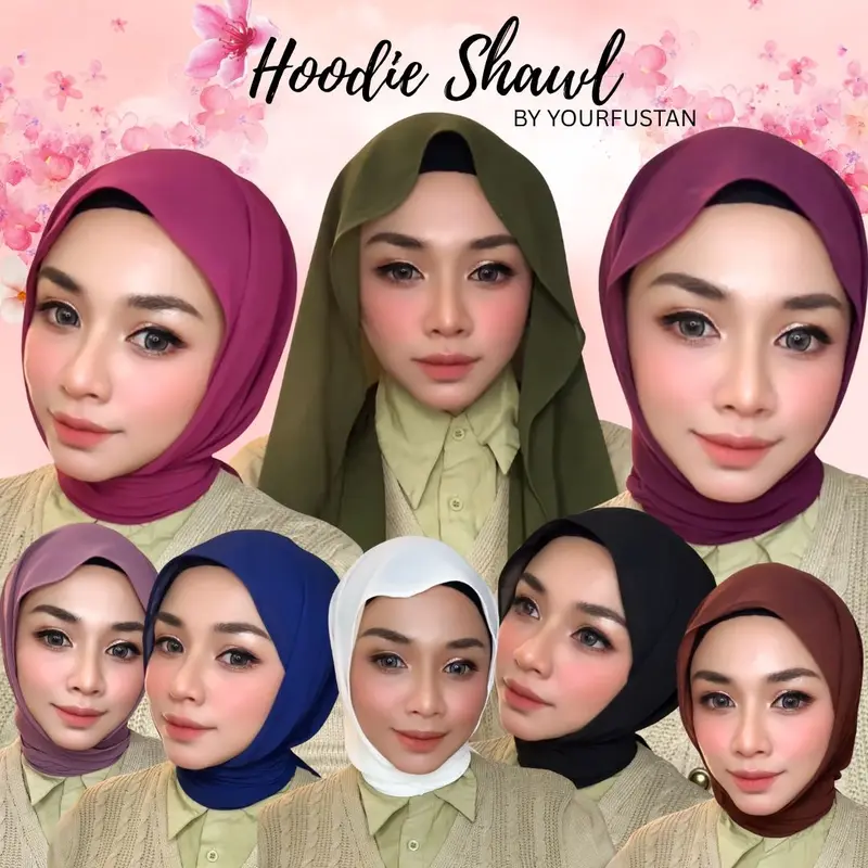 Tudung Shawl Colour Gradient Ni H10009 Muslim Chiffon Gradient