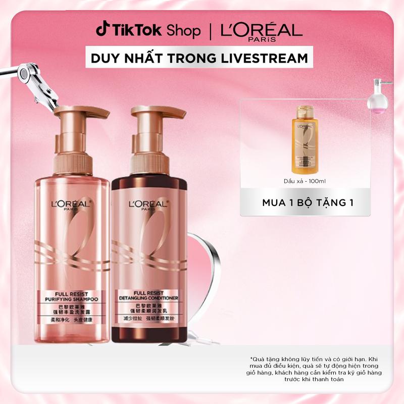 [BÁN CHẠY] Bộ đôi dầu gội xả ngăn ngừa & giảm gãy rụng tóc, giúp tóc chắc khỏe hơn L’oreal Paris Elseve Full Resist 440ml