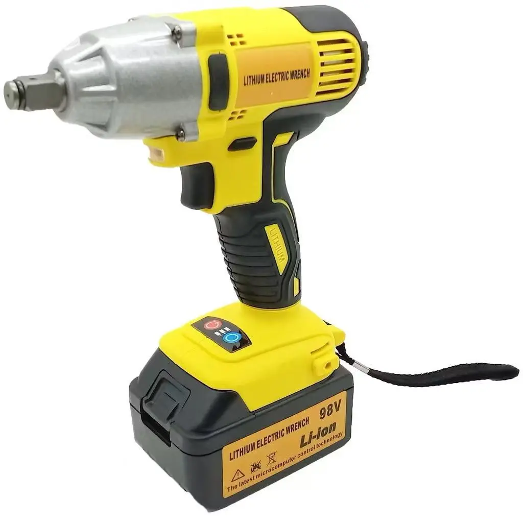 {SG In-Stock}High Quality 98V Electric Wrench Lithium Cordless Impact Wrench Li-ion Battery High Torque Power Tool