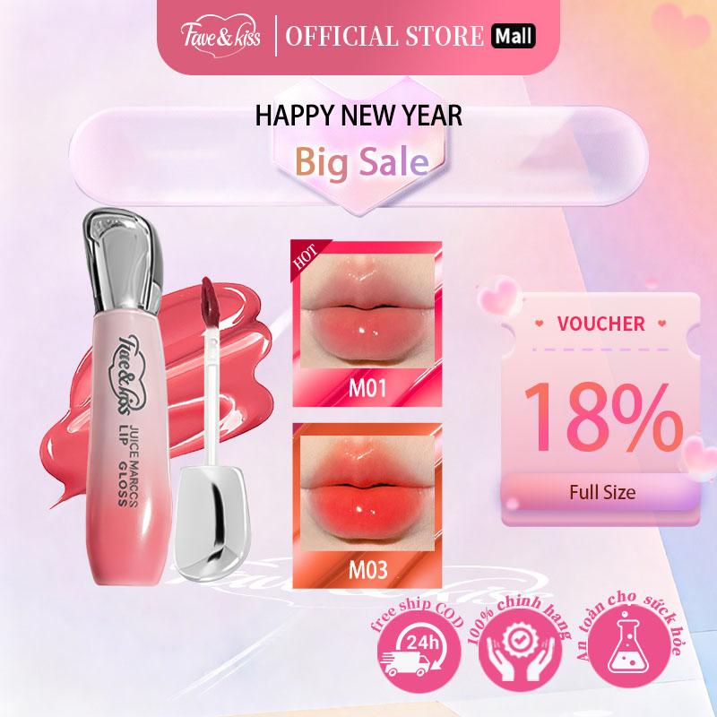 Son Tint Bóng Trang Điểm FAVE KISS – The Juicy Lasting Tint Hiệu Ứng Gương Bóng Căng Mọng Dạng Thạch The Watery Dew Tint Son Dưỡng Môi
