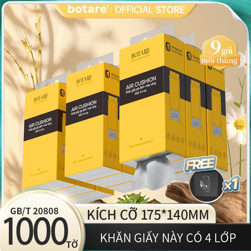 【9 Bịch Khăn giấy vệ sinh cuộn treo tường Botare Cheerful 1000 tờ /Bịch. Tặng một cái móc dán tường