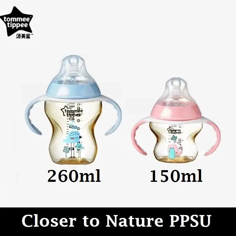 Tommee Tippee PPSU Bottle 150ml dan 260ml Closer To Nature dengan Pegangan dan Box / Teat Tommeetippee Closer To Nature / Tommee Tippee Wide Neck