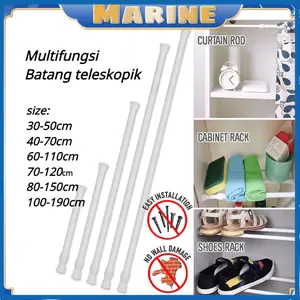 .Marine Tiang gorden fleksibel /Tiang /Tiang serbaguna/Tongkat Fleksibel Ajaib Tanpa Paku/Tongkat Gorden Tirai Kolong Dapur