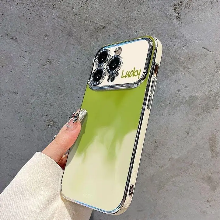 Casing ponsel sederhana berwarna hijau  ip7PLUS XS XR XSM casing hp anti banting11 11PRO 12 12PRO 12PROMAX 13 13PRO 13PROMAX Case ponsel anti - guncangan14 14PULS 14PRO 14PROMAX 15 15PRO 15PROMAXCase ponsel berkualitas tinggi 3