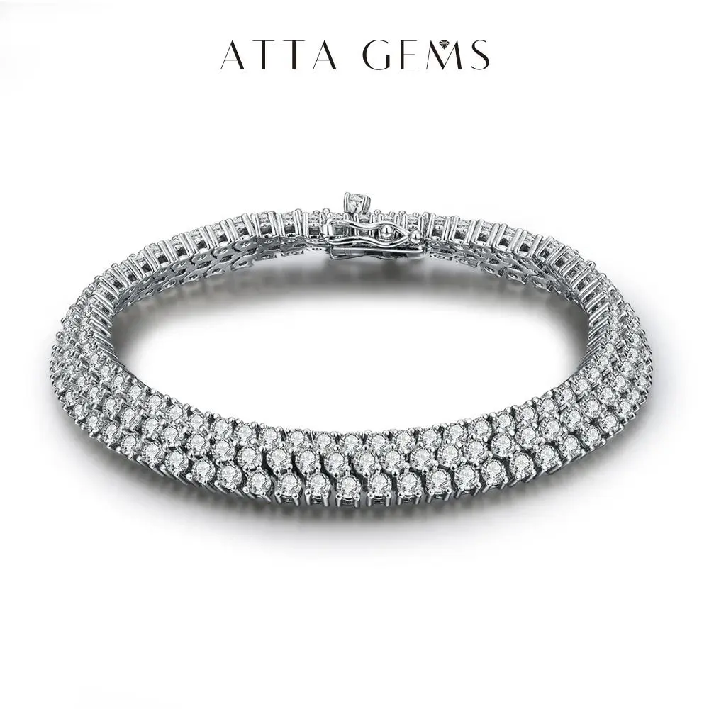 Round Cut 2.5mm Moissanite Bracelet for Woman Man Gift Anniversary Tennis Bracelet B009