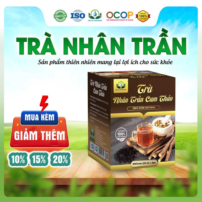Trà Nhân Trần Cam Thảo Hộp 30 Túi Lọc Siêu Thị Thiên Nhiên Nước Trà Chè Tea Trà Thảo Mộc