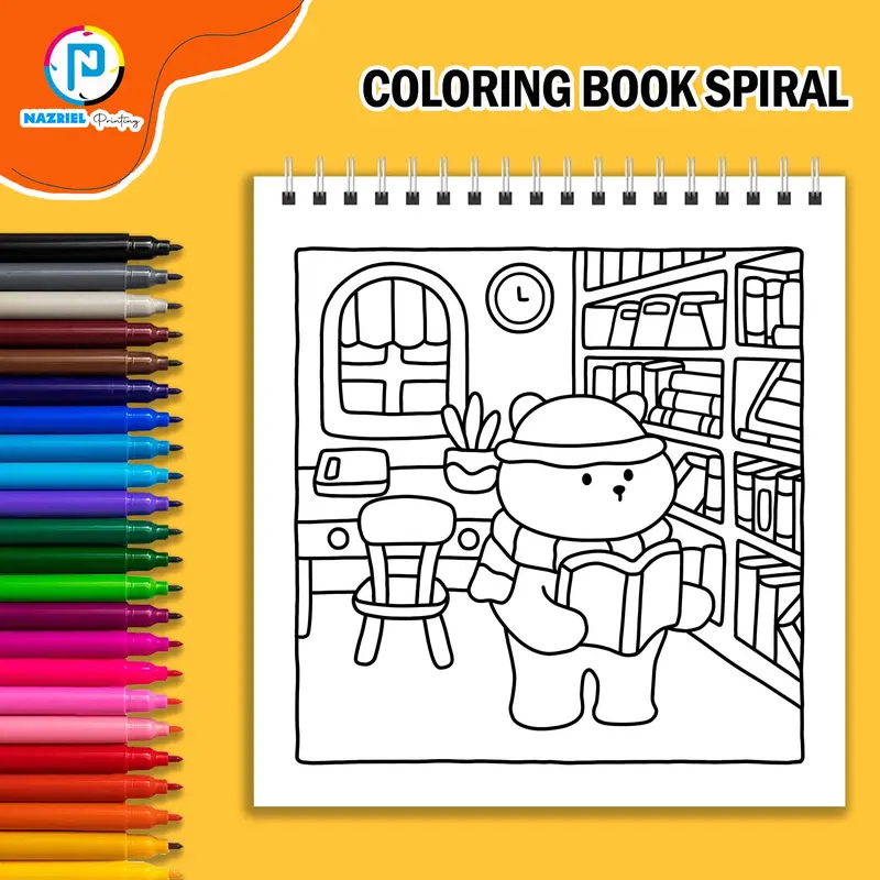 Hygge Vibes Coloring Book Buku Mewarnai spiral 1