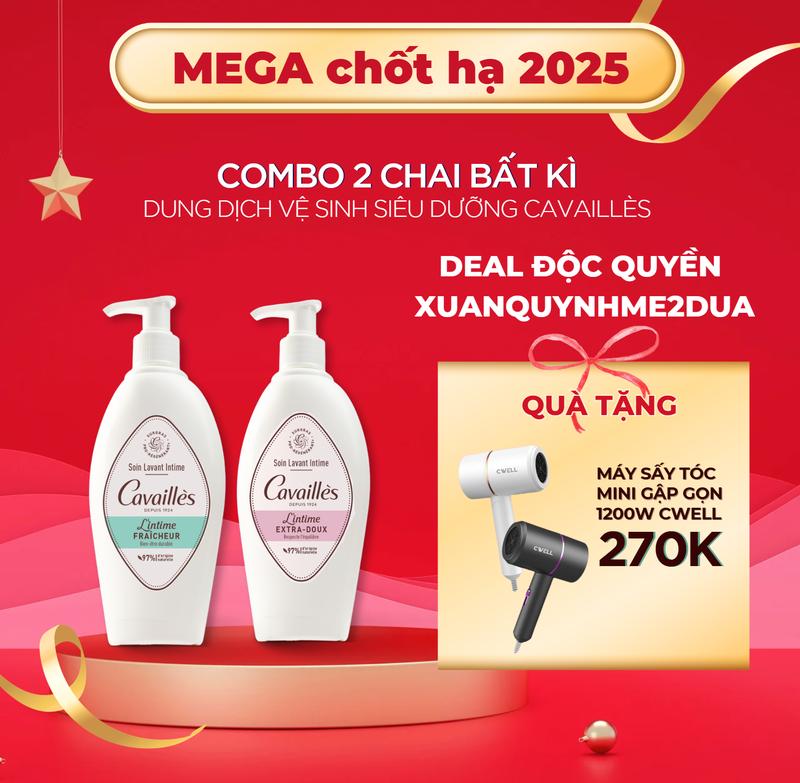   SIÊU MEGA  COMBO 2 CHAI Dung Dịch Vệ Sinh Phụ Nữ CAVAILLÈS 250ML - Chọn 2 chai bất kì 