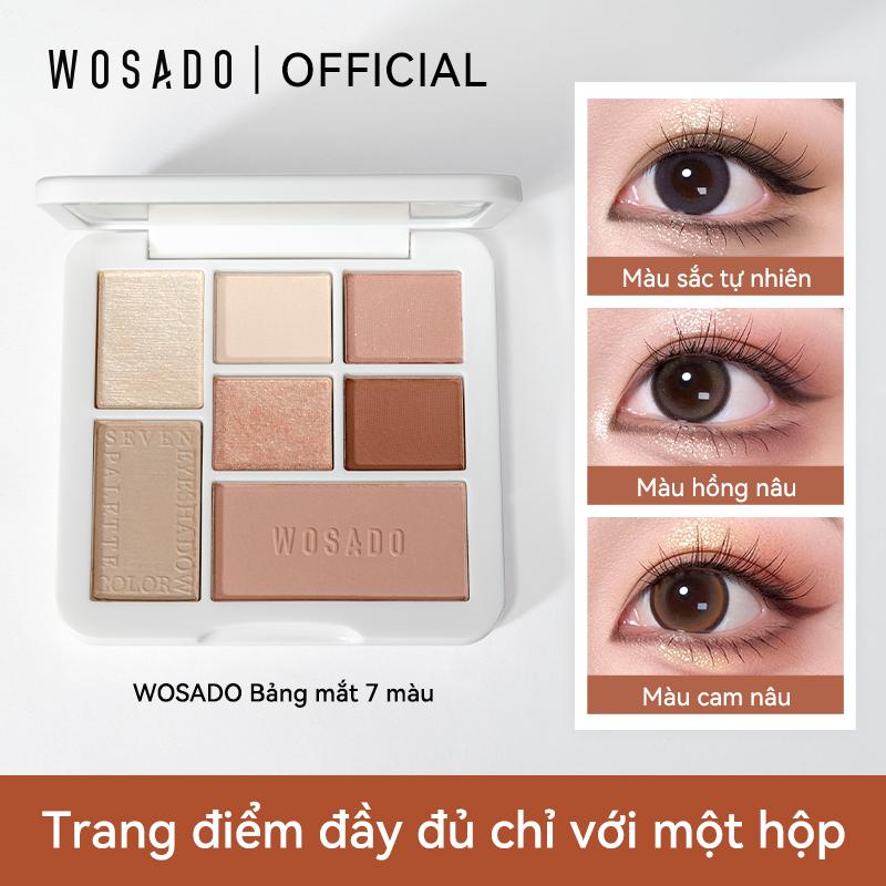  【WOSADO Bảng phấn mắt 7 màu đa năng hot trend 2025 make up full face đánh mắt má hồng tạo khối chất phấn mịn bám lâu lên màu chuẩn tone nào cũng dễ phối 