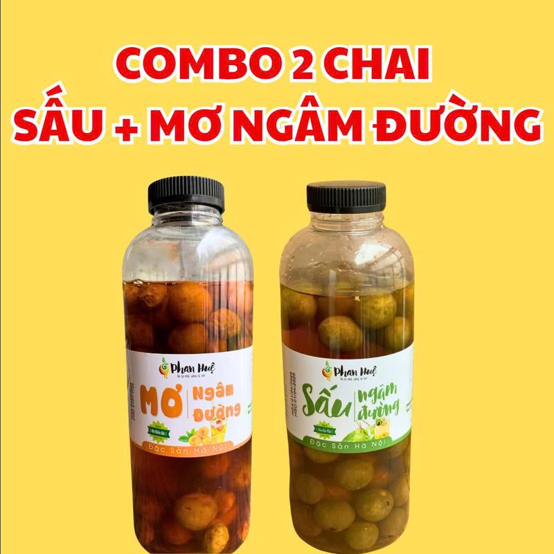 Combo 2 hộp sấu ngâm đường mơ ngâm đường Phan Huệ hộp 1kg vị chua ngọt đặc Sản Hà Nội. Uống là mê
