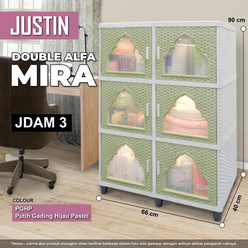 Double Club Flip Susun 3 - Lemari Plastik - Pintu Geser -  Laci  Minimalis -  Penyimpanan Serbaguna - Cabinet Pakaian - Kabinet Baju - Tahan Lama - Tahan air - Tidak Hitam Furniture 5