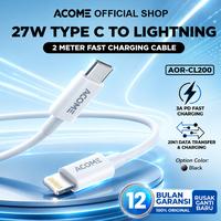 Gambar 【BISA COD】Acome Kabel Data Type C to Lightning PD 27W Fast Charging 3A For iPhone 2 Meter AOR-CC/CL200 Garansi 12 Bulan Panjang Cable - AOR-CL 27W (C TO L) 2M dari Acome Indonesia Kab. Tangerang 1 Tokopedia