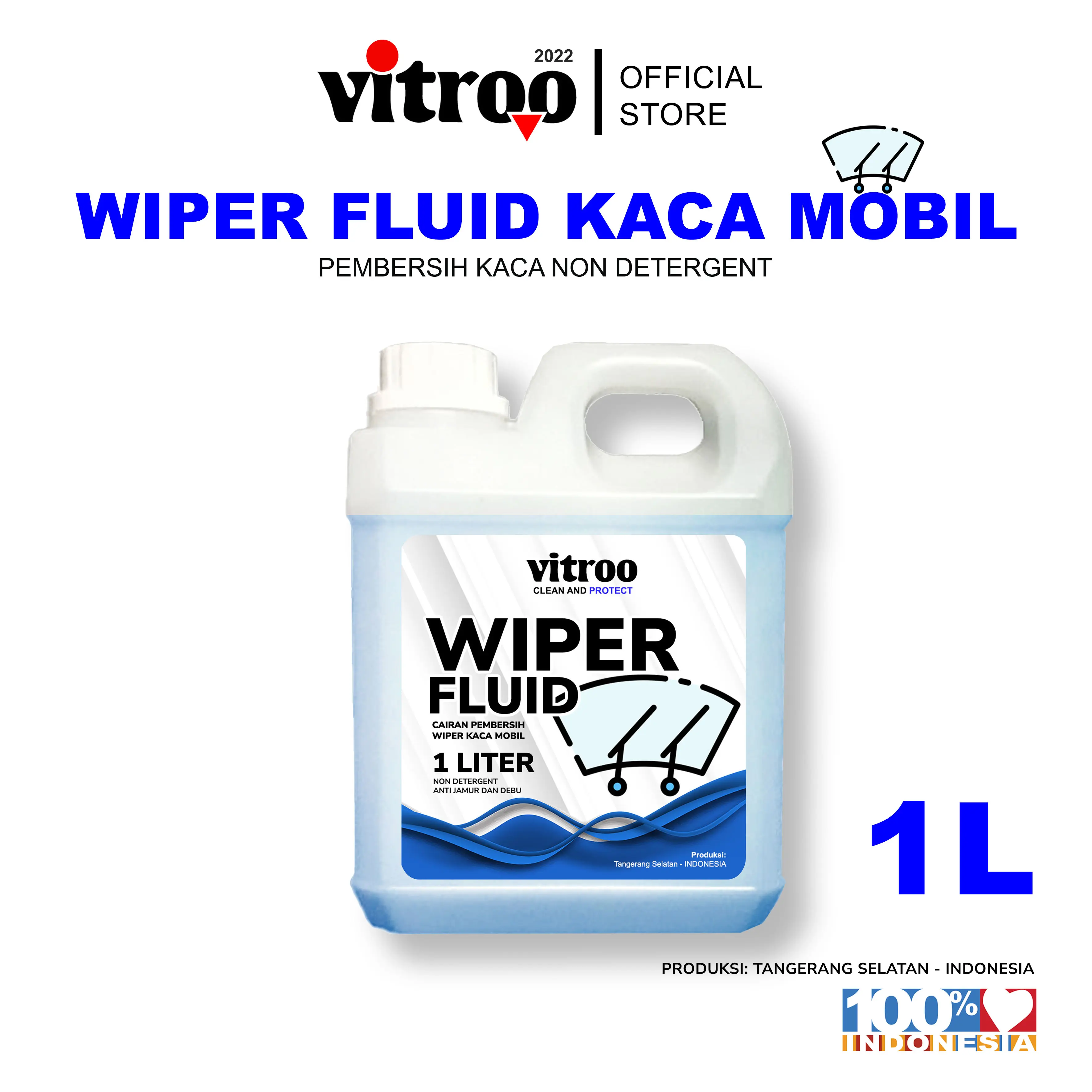 Cairan Pembersih Kaca Mobil Wiper Fluid Windshield Cleaner 1 Liter by Vitroo Car