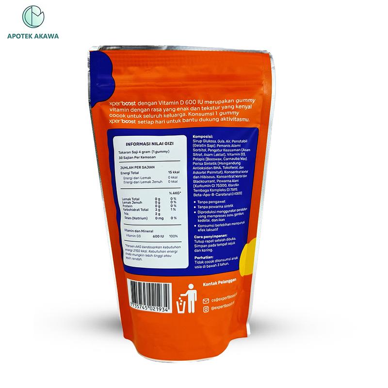 BUNDLING 3 EXPERT BOOST GUMMY VITAMIN D 600 IU / APOTEK AKAWA 5