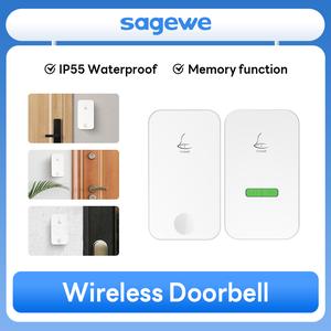 Loceng Pintu Pintar Tanpa Wayar, Sagewe, Reka Bentuk Pemalam, Kelantangan Super Kuat 108DB, Kalis Air dan Kalis Habuk, Loceng Alu-aluan Panggilan Jauh, Untuk Kegunaan Rumah