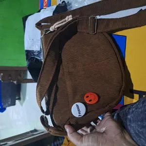 (Gratis Pin) PUSHOP Tas Selempang Corduroy Pria Wanita ASTER- Slingbag Corduroy Uniseks FREE 2 PIN BROS Sling bag Casual Terbaru