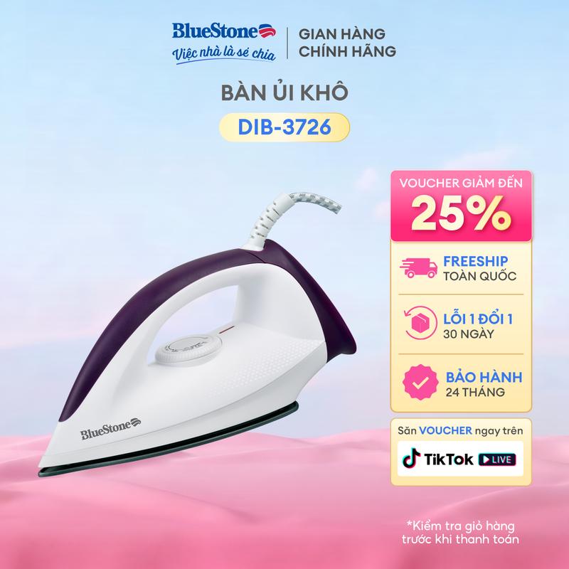 Bàn Ủi Khô BlueStone DIB-3726 1100-1300W Chống Dính Cao Cấp Đa Chế Độ Ủi Dây Xoay 360 Độ Tiết Kiệm Thời Gian