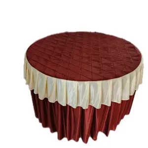 Cover Meja Diameter 70cm Tinggi Rok 60cm Pakai Busa Taplak untuk Meja Ukuran Sama Kenyamanan dan Kestabilan