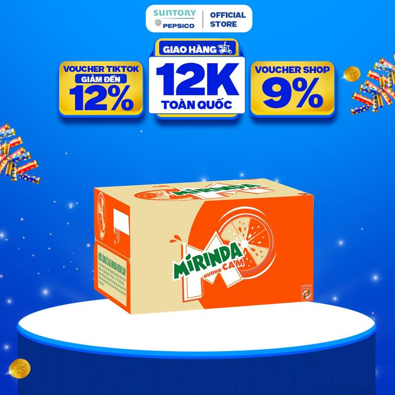  Thùng 24 Chai Nước Ngọt Giải Khát Mirinda Cam  390ml chai  