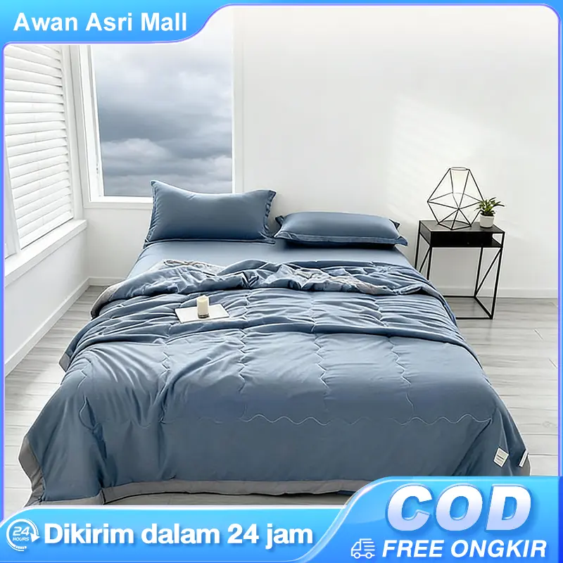 Selimut AC Super Sejuk untuk Musim Panas! Bahan Katun Lembut Bernapas, Bisa Dicuci Mesin, Anti Keringat saat Tidur, Desain Minimalis Estetik, Tersedia Ukuran Single & Double, Cocok untuk Rumah, Asrama, dan Kos-kosan! COD & Gratis Ongkir! Coklat Abu