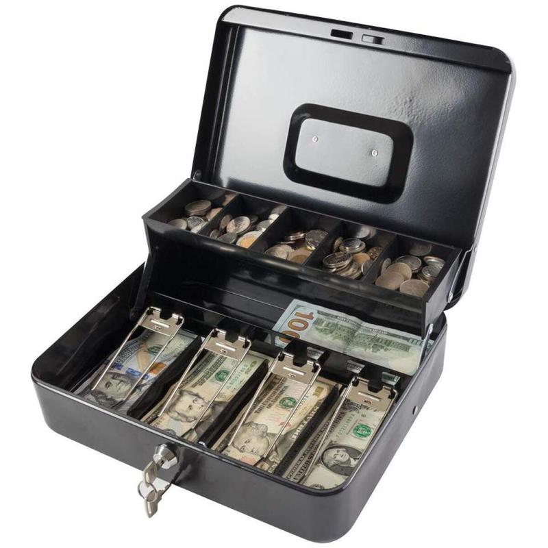 Cash Box with Lock Key and Money Tray - TikTok Shop Singapore