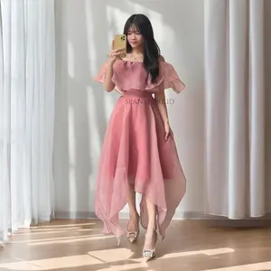 Organza Layered Ovellina Party Women Dress | Gaun Bridemaids | Acara Natal Promnight Kondangan Birthday Party | Gaun pesta Wanita Kasual Hitam