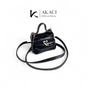 Akaci - Miniatur Tas Grace 10-MINIATUR GRACE Bahan kulit croco 1 ruang gantungan bentuk tas kecil bisa selempang lucu Terbaru unik