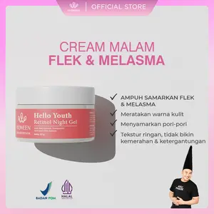 HIQWEEN RE-FORMULA HELLO YOUTH RETINOL GEL MASK Mencerahkan Wajah Hitam Niacinamide  Watery Memudarkan Aging Overnight Masker Acid Tranexamic