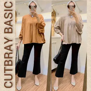 CELANA CUTBRAY BASIC PANTS KATUN STRETCH MELAR NYAMAN Kain Twill Combed Karet Panjang Standar
