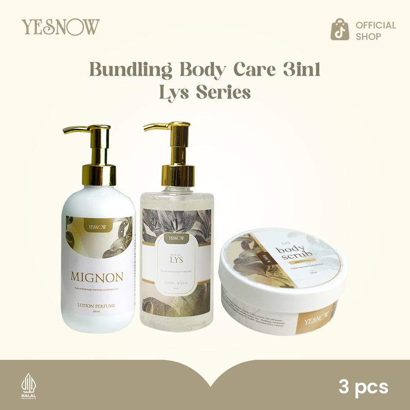 Bundling Body Care Fleurie Series 3in1 Yesnow  ( Body Scrub + Body Wash + Body Lotion  ) 1