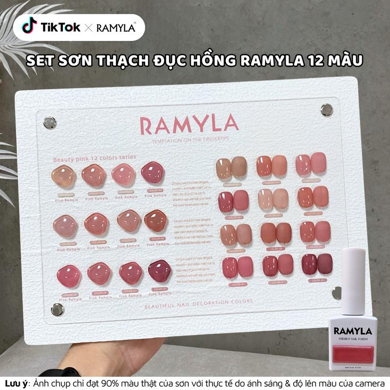 Set sơn gel thạch đục hồng RAMYLA 12 màu