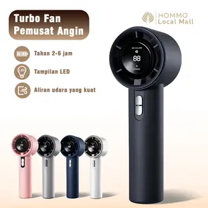 HOMMO Kipas Angin Mini Turbo Portable FB09 100 Level Kecepatan LED Display AI Cerdas Desain Stylish Dingin Instan 9m/s Ringan Mudah Dibawa dengan Twin Engine & Baterai Tahan 3-6 Jam