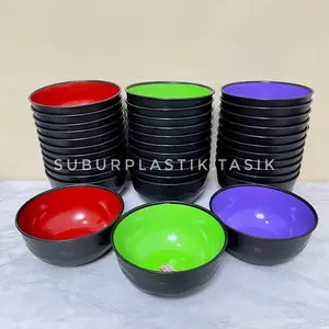 [12 pcs] Mangkuk M Bulat Ramen Black Cows MR-BC 852 Warna Wadah Sajian Makanan Berkuah Tahan Panas