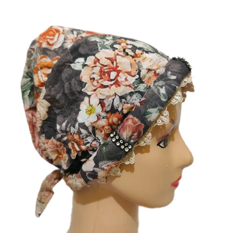 Kupluk Kerpus Topi Hijab Turban Instan Praktis Kerudung Turki Wanita Ciput Katun Dewasa Hitam 7