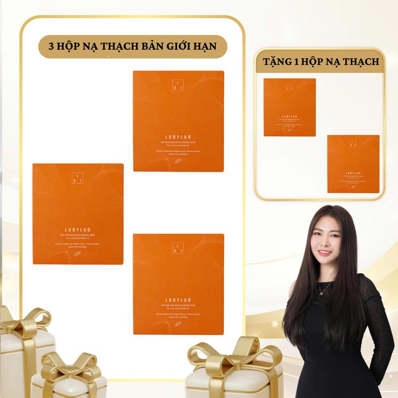 SN1715 - Combo 5 Hộp Mặt Nạ Thạch Hydrogel phiên bản giới hạn  Premium Lubylab 4 miếng *5