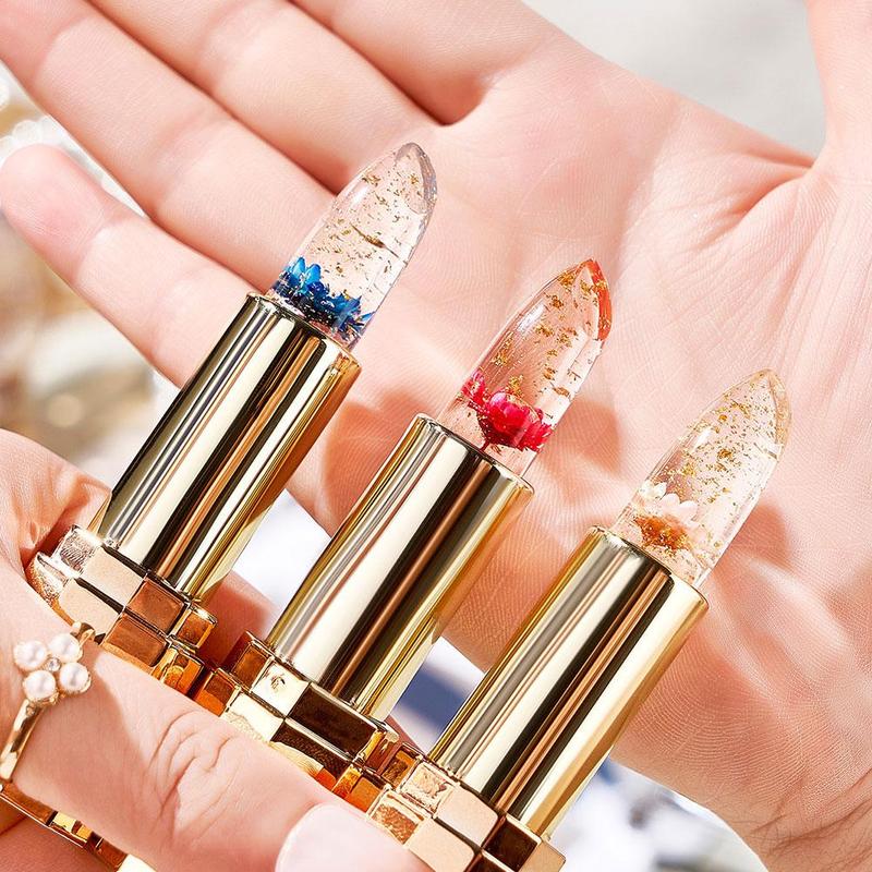 Son Môi Đổi Màu Trong Suốt, Dưỡng Ẩm, Lâu Trôi, Son Thạch Hoa, Trang Điểm Môi Nhiệt Độ Ma Thuật Cosmetic Mỹ Phẩm Nữ Women Son Kem