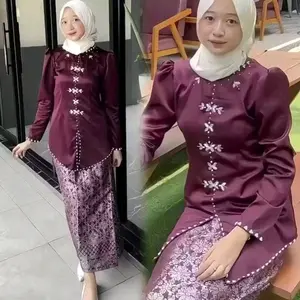 Alana One Set Baju Karung Melayu Rok Songket Modern Premium Termurah Atasan Baju Karung Wanita Terbaru Kekinian Setelan Kondangan Bridesmaid Kebaya Pesta Mix Full Payet Bahan Satin Lembut