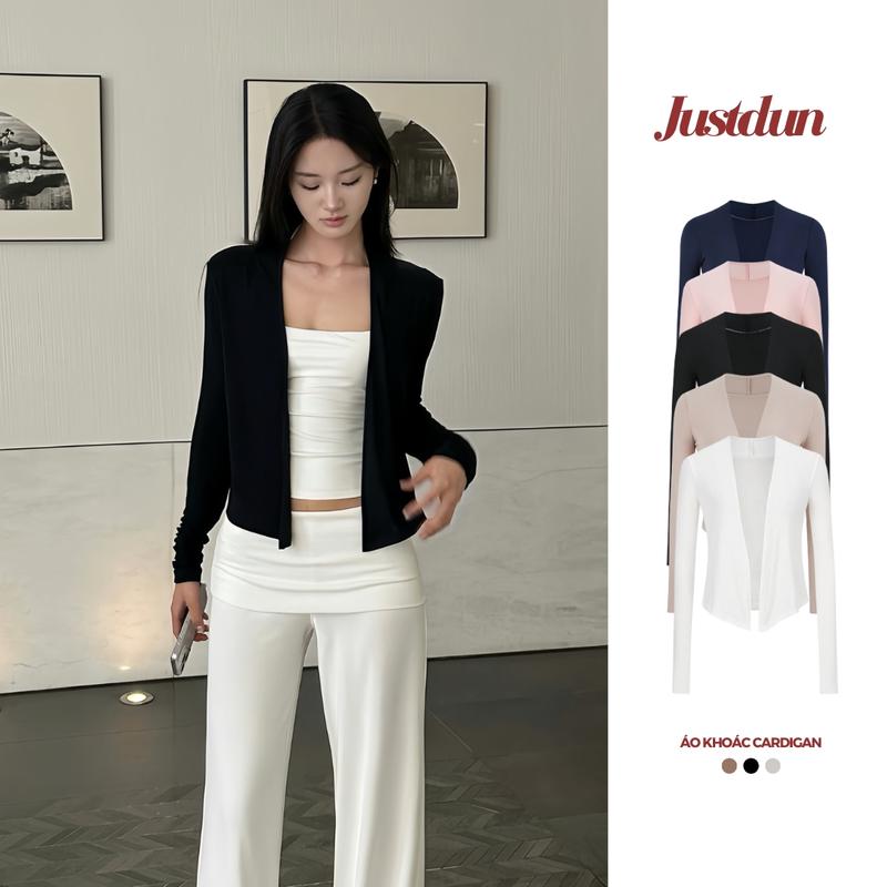 Áo Khoác Cardigan Dáng Dài cotton lông mịn Justdun-304