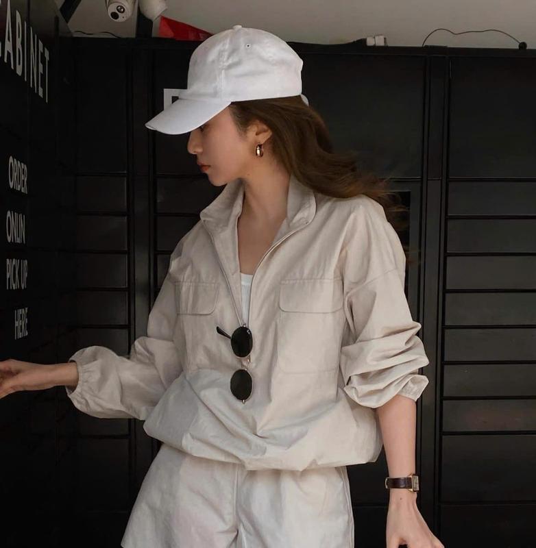 Set Bộ Gió Cổ Sơ Mi Nắp Túi Quần Ống Rộng Đồ Bộ Nữ Đen Trắng Be TTN350