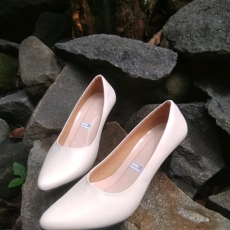 Sepatu pantofel wanita kerja modern terbaru berkualitas Ss04 Hitam Heels kon 5