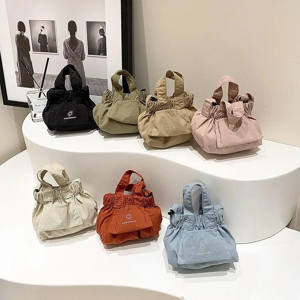Fashionable Korean Style Nylon Shoulder Bag Crossbody Bag Lightweight Canvas Messenger Bag Solid Color Waterproof Dumpling Bag Girls