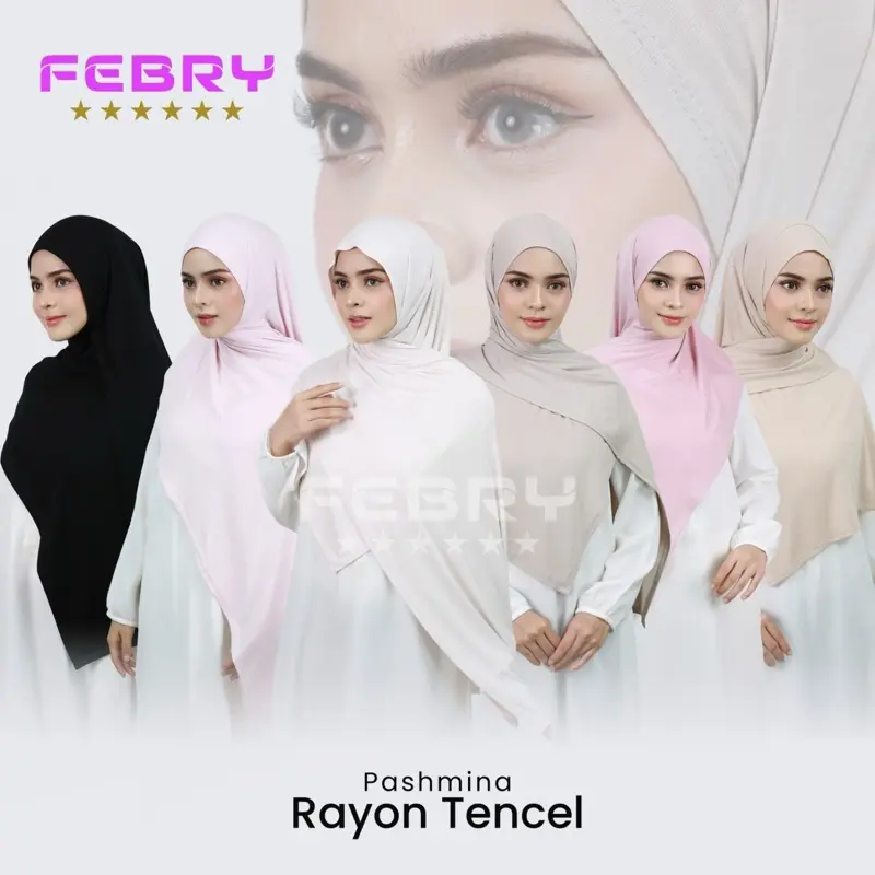 FEBRY_Pashmina Tancel - Hijab Elegan dengan Desain Modern dan Nyaman untuk Penggunaan Sehari-hari Pashmina Catton Rayon
