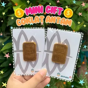 MINI GIFT COKLAT GOLD EMAS BATANGAN ANTUM HADIAH MUNGIL LUCU UNIK MURAH