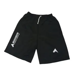 Celana Training Pendek Simple Keren Terbaru Sport Hitam dengan Logo Putih di Sisi untuk Gaya Anda